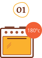 Pré-aqueça o forno a 180ºc por 10min.